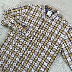 Billy Reid Tuscumbia Shirt Men Large Multi Plaid Single Stitch Designer Preppy
